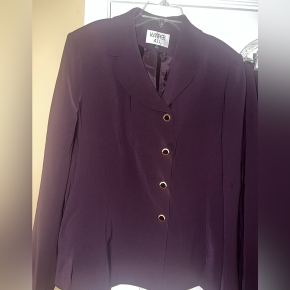 Kasper Skirt Suit Elegant Plum 12 14 - Picture 3 of 9